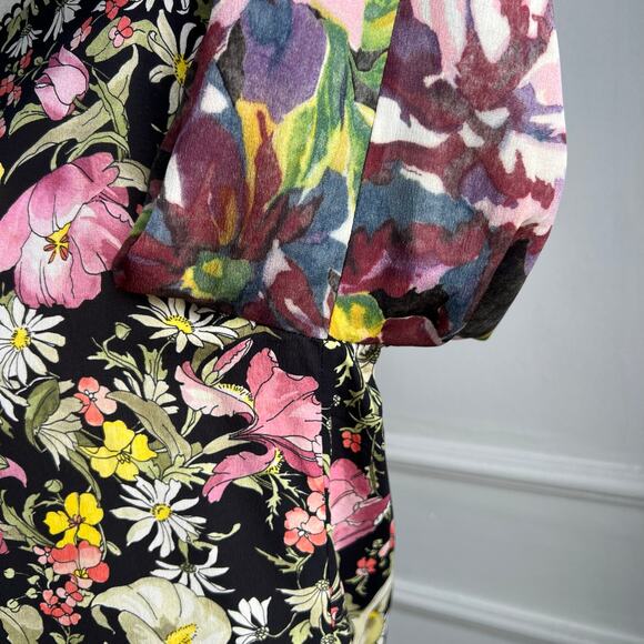 3.1 Phillip Lim Silk Floral Top Cold Shoulder Meadow Flower Spring Womens Size 8 - Picture 9 of 14